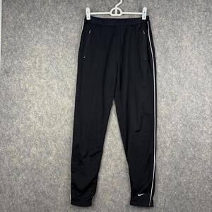 Nike Women’s Track Pants Zip Pockets Ankle Black White Size Small 048
